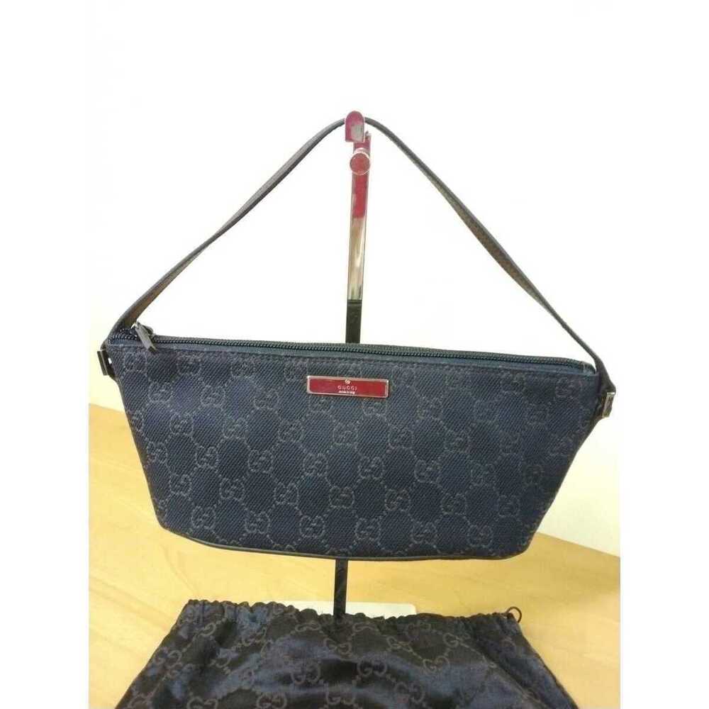 GUCCI Accessory Clutch Handbag GG Denim Canvas Leather
